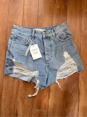 ASOS Light Blue Distressed Denim Jean Shorts